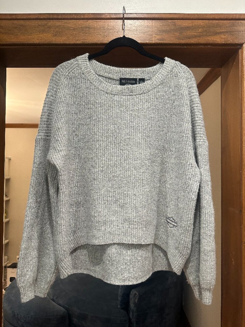 Harley Davidson Relaxed Gray Sweater, Size Large